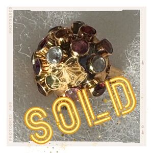 Sputnik Gold MultiColored Gemstone Ring